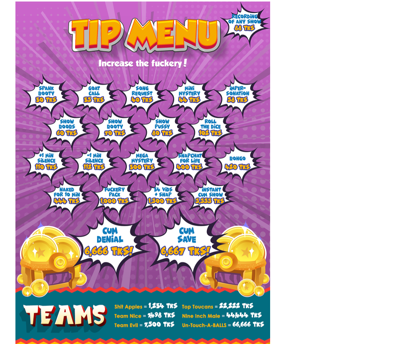 chaturbate tip menu